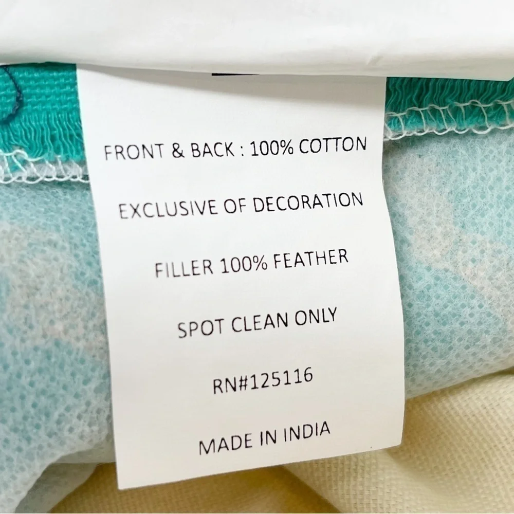 MOD LIFESTYLES Turquoise Medallion Heavily Beaded Embroidered Pillow Sham 18X18